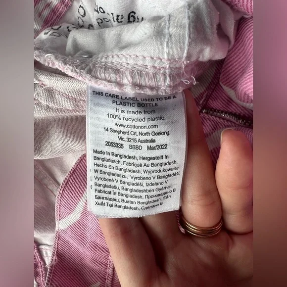 Cotton On Pink and White Swirly Loose Straight Jeans 4 - Picture 14 of 16